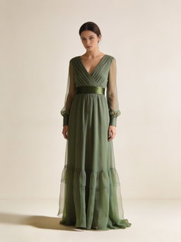 Vestido Alba · chiffon salvia