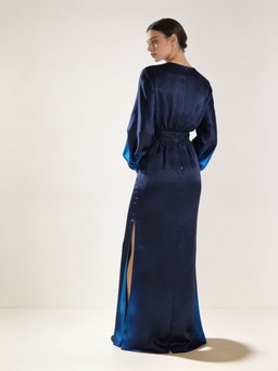 Vestido Olivia · seda azul noche