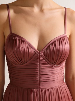 Vestido Camila · chiffon rosa seco