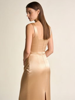 Vestido Renata · satén champagne
