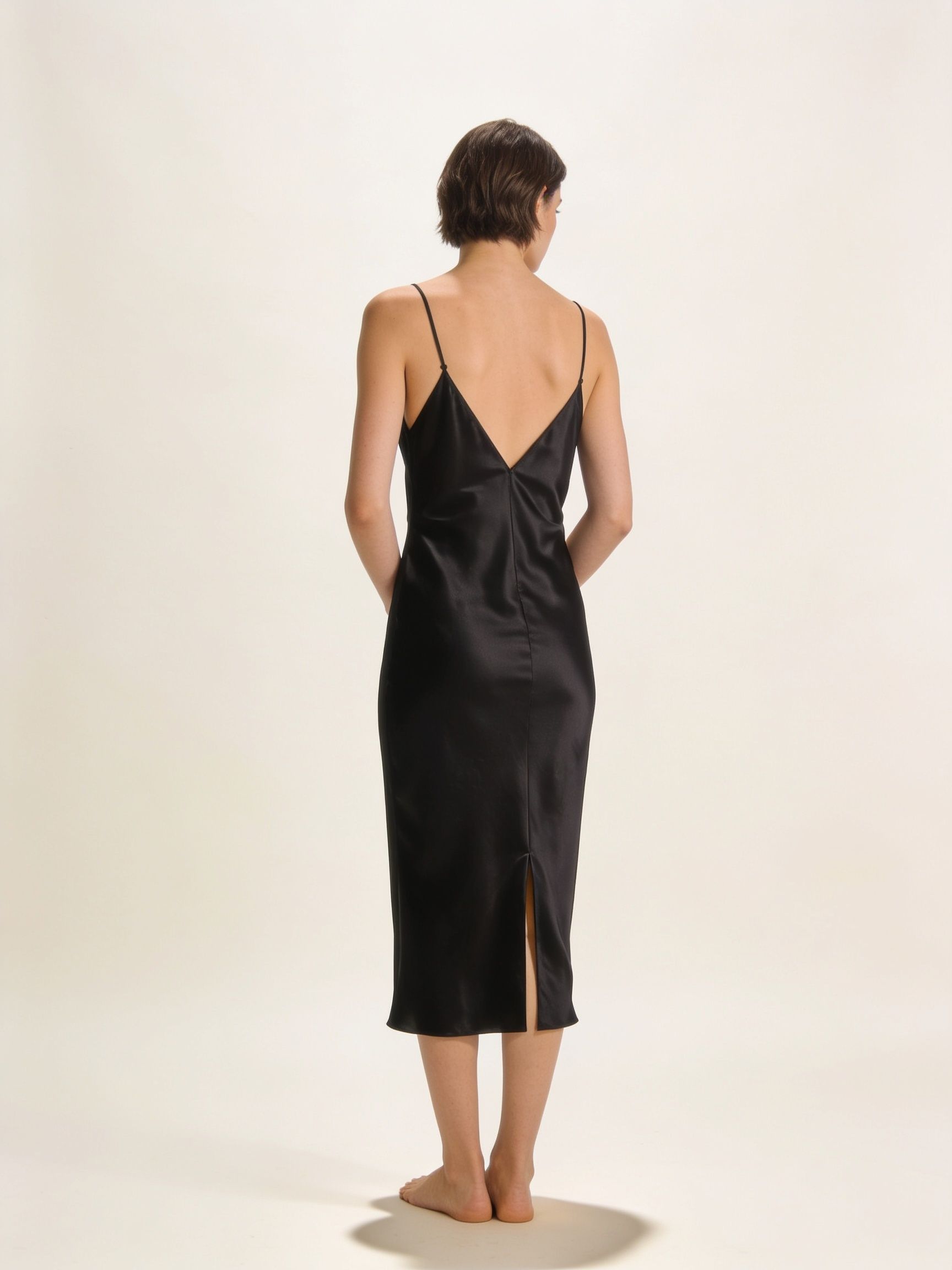 Vestido Bruna · seda negra midi_2