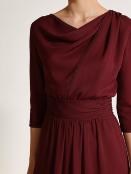 Vestido Espiga · crepé vino
