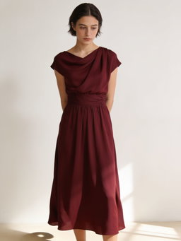Vestido Espiga · crepé vino