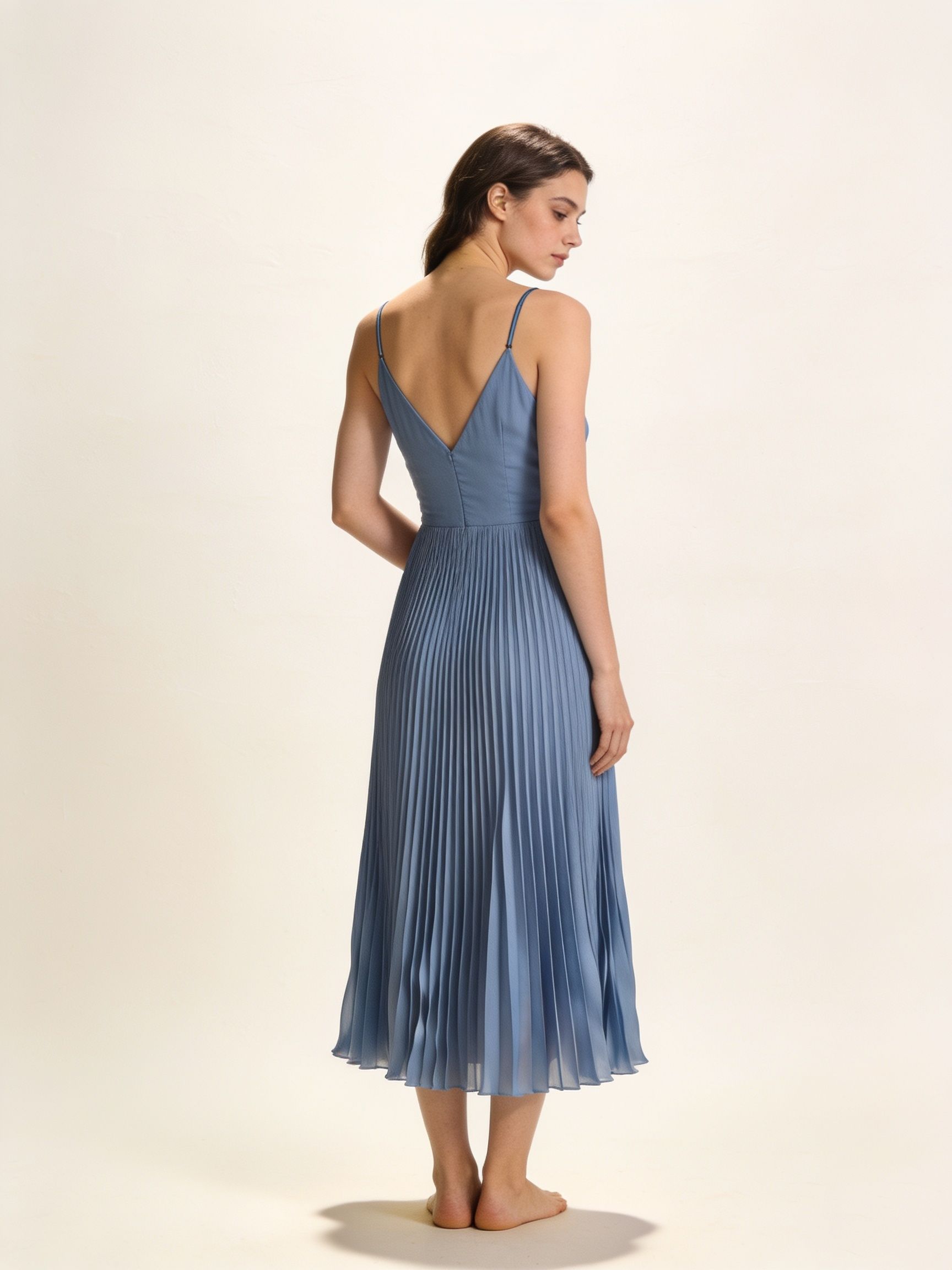 Vestido Nube · plisado azul