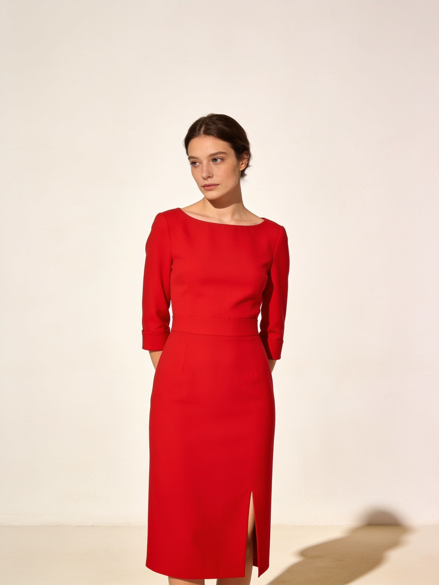 Vestido Amapola · crepé rojo midi_2