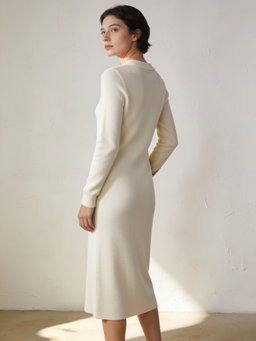 Vestido Arenal · punto crema