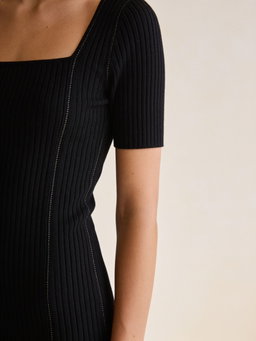 Vestido Dana · punto acanalado negro
