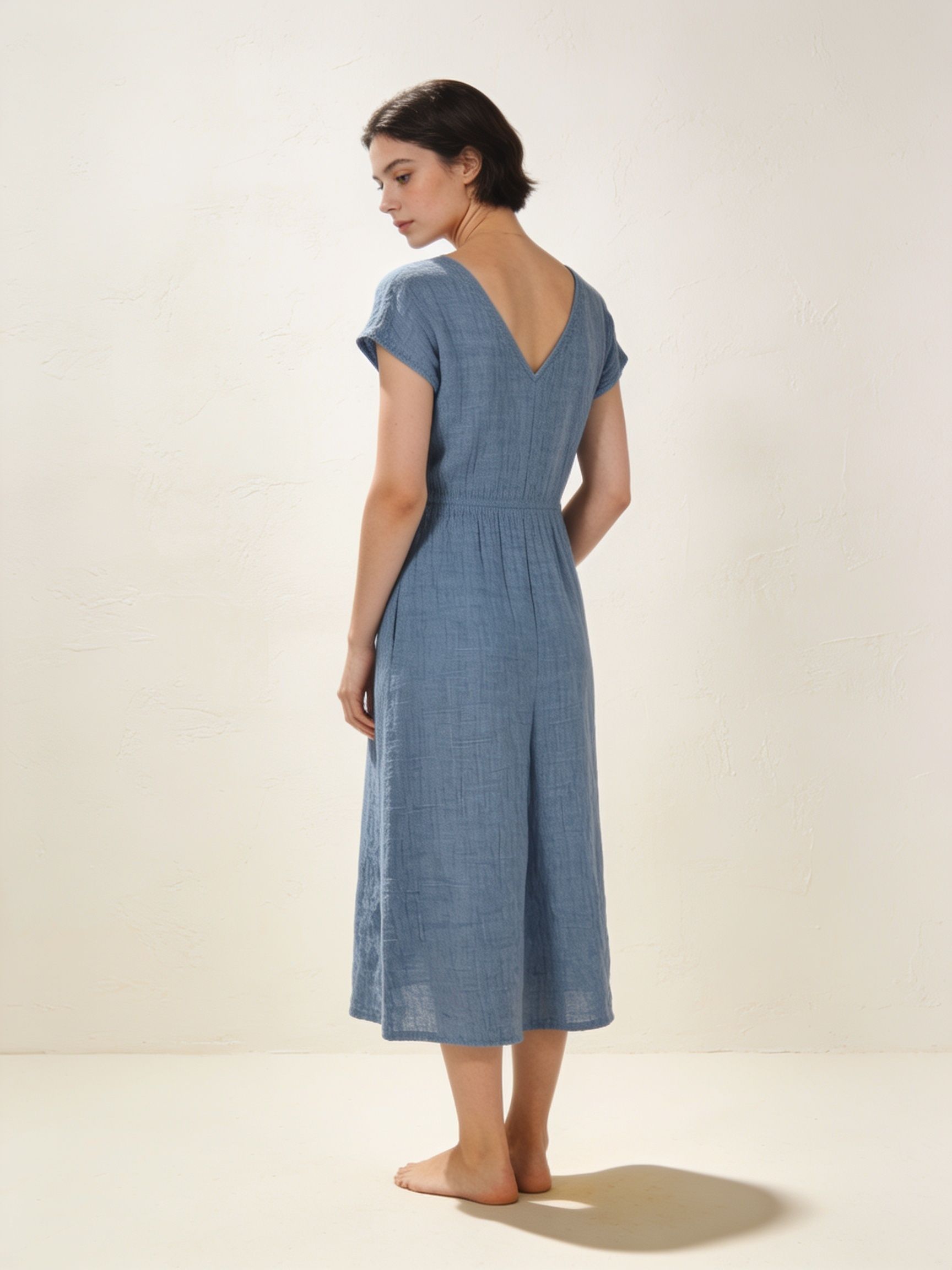 Vestido Mar · punto lino azul