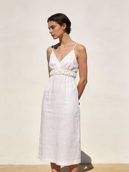 Vestido Isla · lino blanco