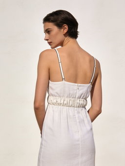 Vestido Isla · lino blanco