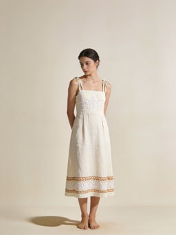 Vestido Palma · lino bordado