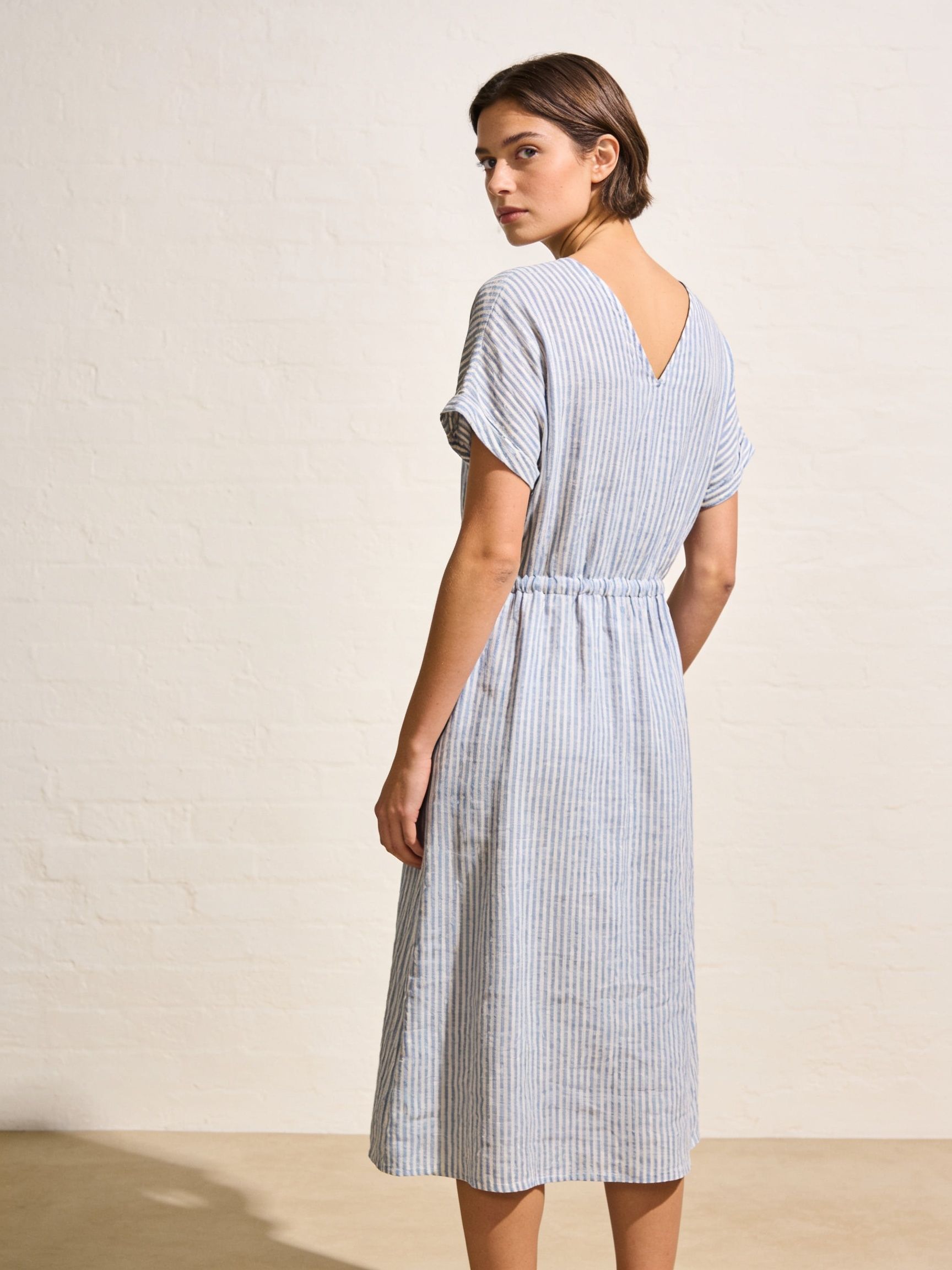 Vestido Costa · lino a rayas