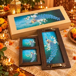 Festive Floral Decorative Tray Set