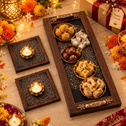 Diwali Sweets & Candlelight Tray Set