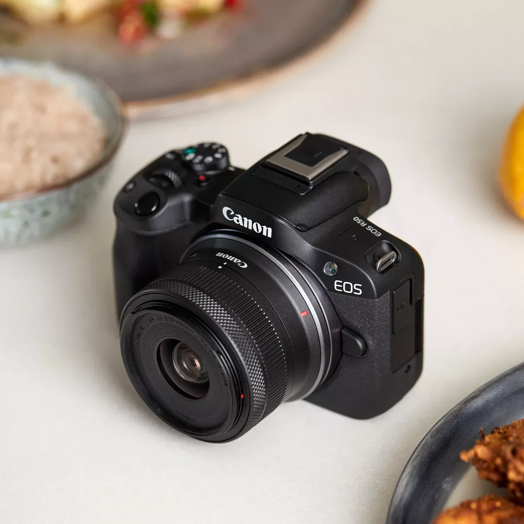 Canon EOS R50 Mirrorless Camera, Black + RF-S 18-45mm F4.5-6.3 IS STM Lens