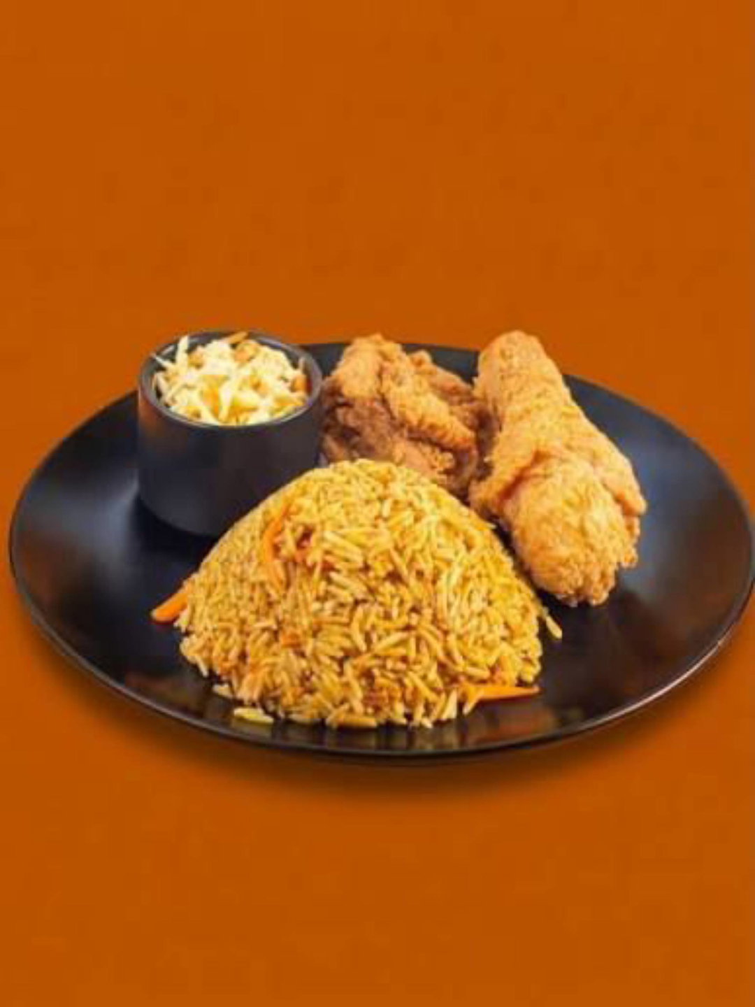 Jollof Rice & Chicken Served with Salad