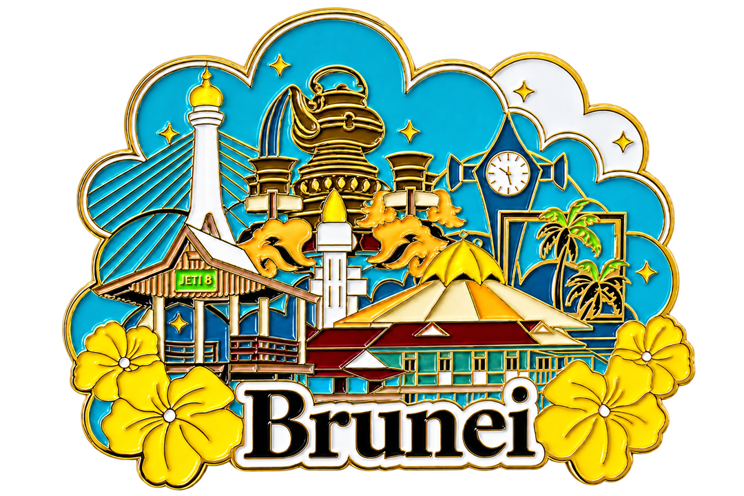 Brunei Cityscape Metal Magnet 