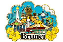 Brunei Cityscape Metal Magnet 