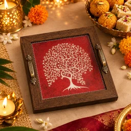 Red Tree of Life Small Tray