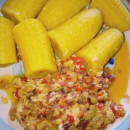 Boiled Plantain & Egg Sauce