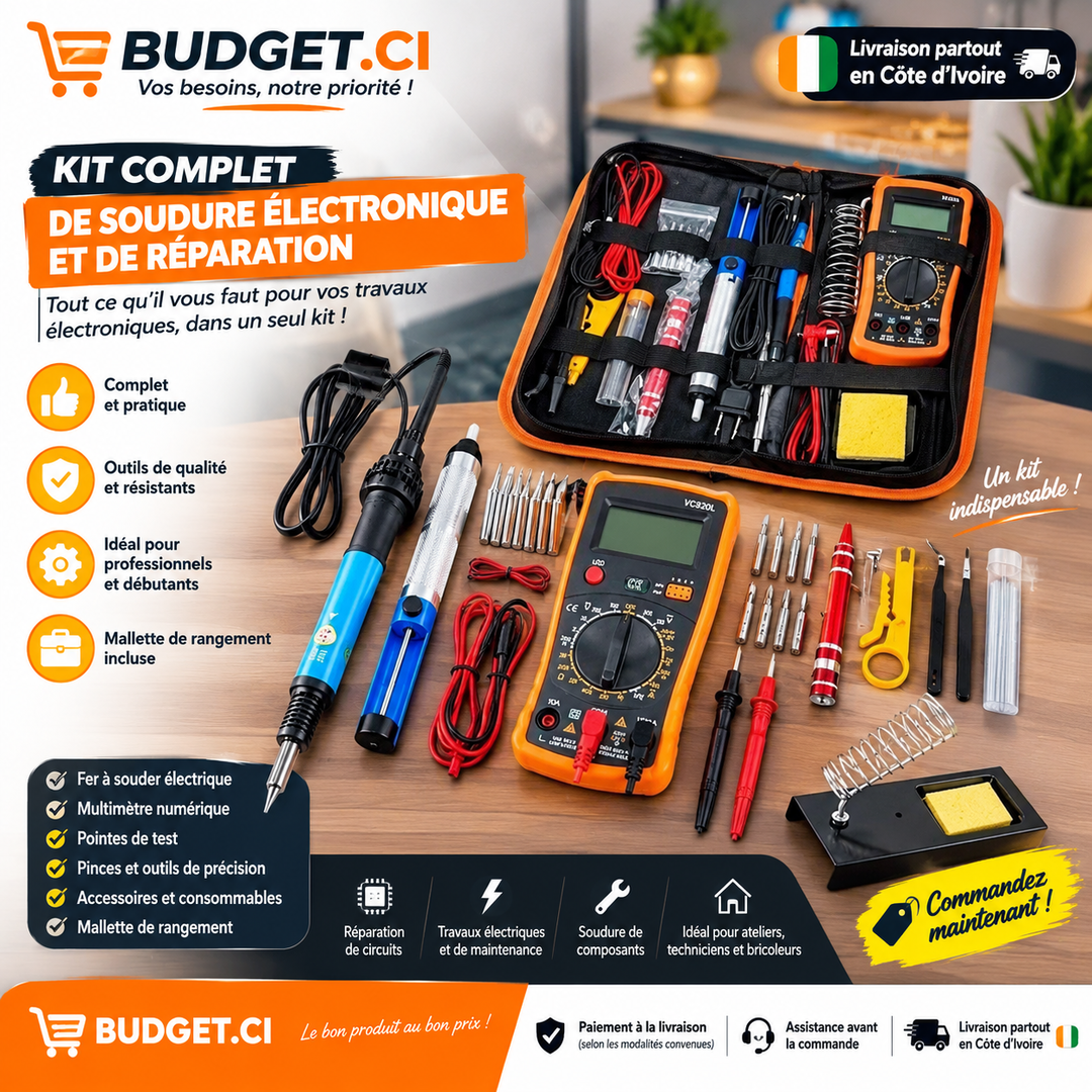 KIT COMPLET DE SOUDURE ÉLECTRONIQUE ET DE RÉPARATION 🔧⚡