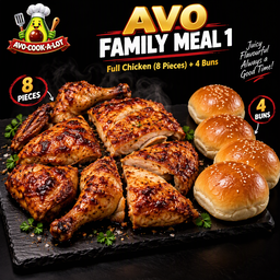 AVO Family Meal 1 Full Chicken + 4 Buns