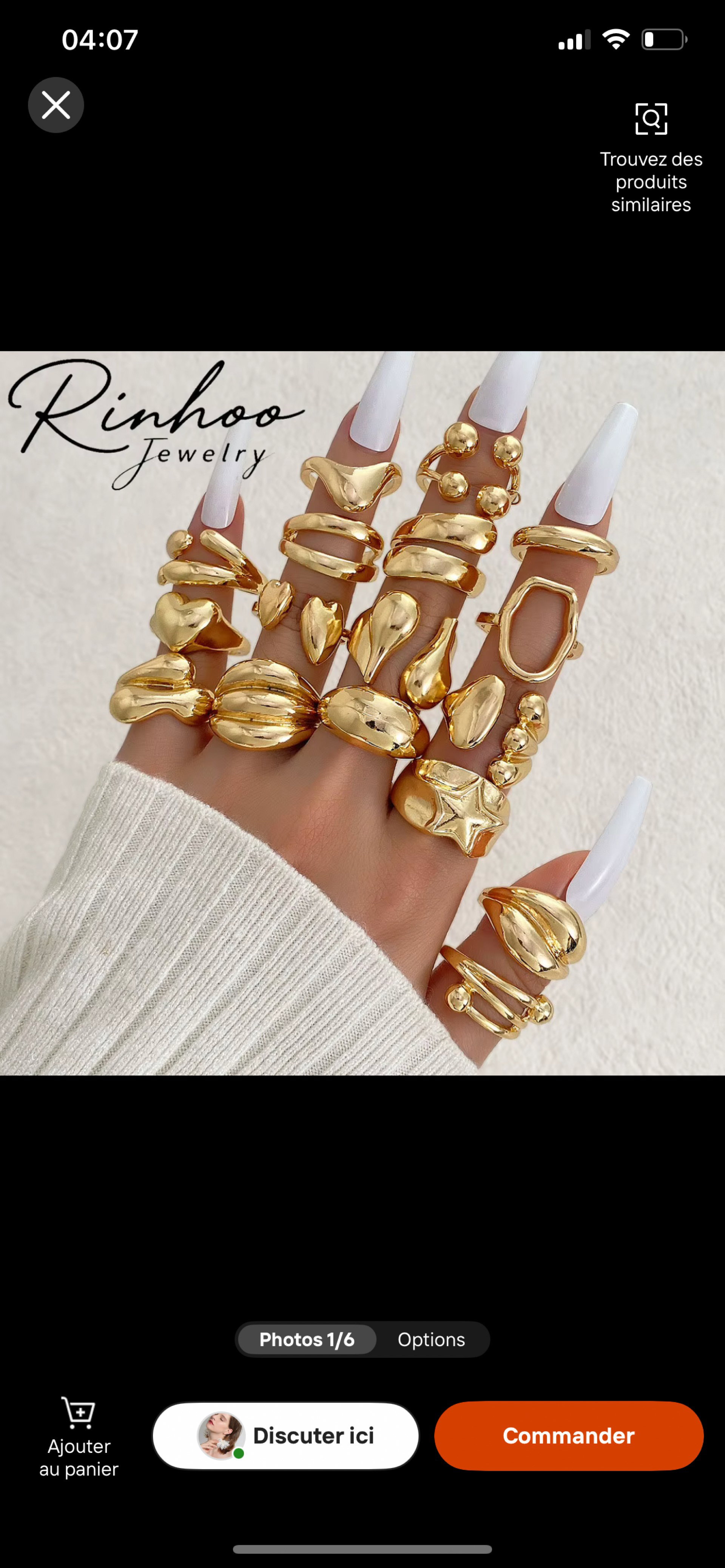 Bague acier inoxydable