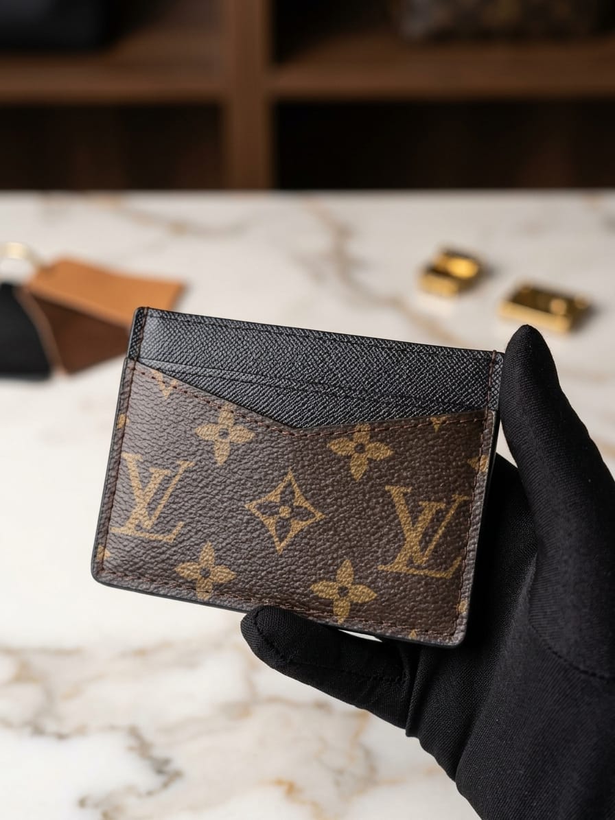 Lv cardholder brown