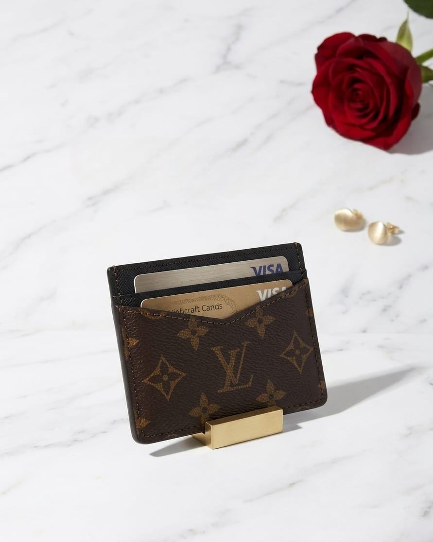 Lv cardholder brown _3