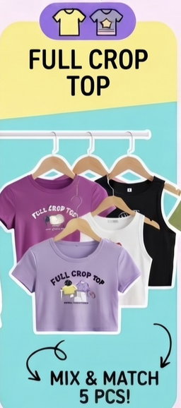 Crop Top Combo 5 pcs 