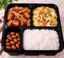 Wed Bento - Braised Pork with Hae Bee Hiam Cabbage