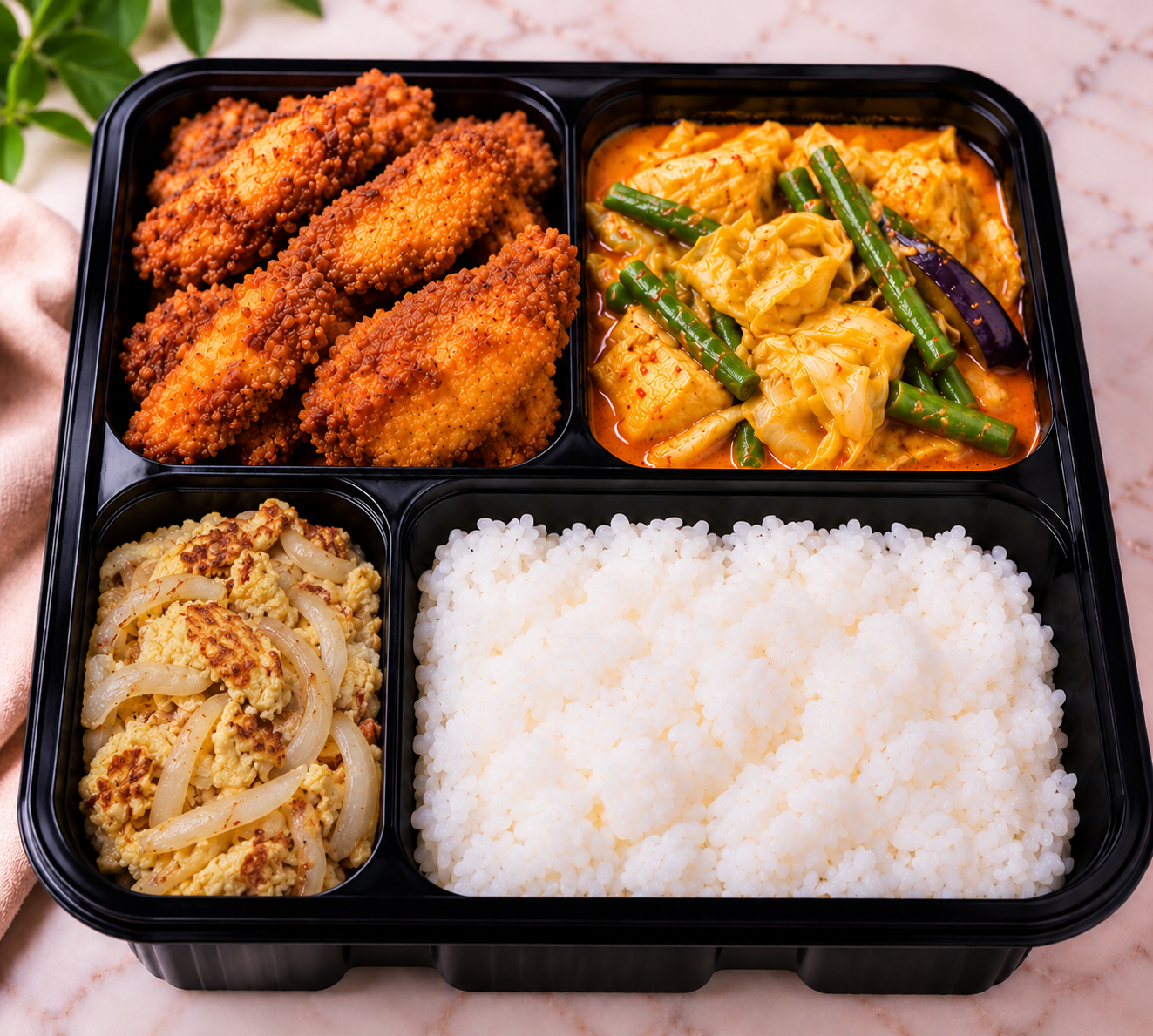 Fri Bento - Biscuit Pork Chop with Nonya Curry Veg_0