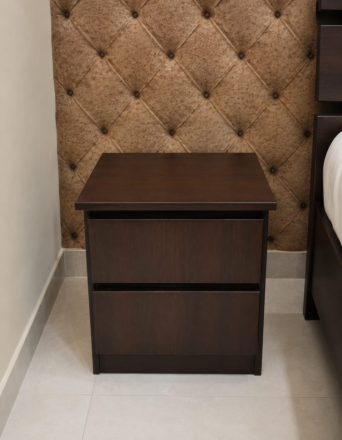 Dark Wood Bedside Table_0