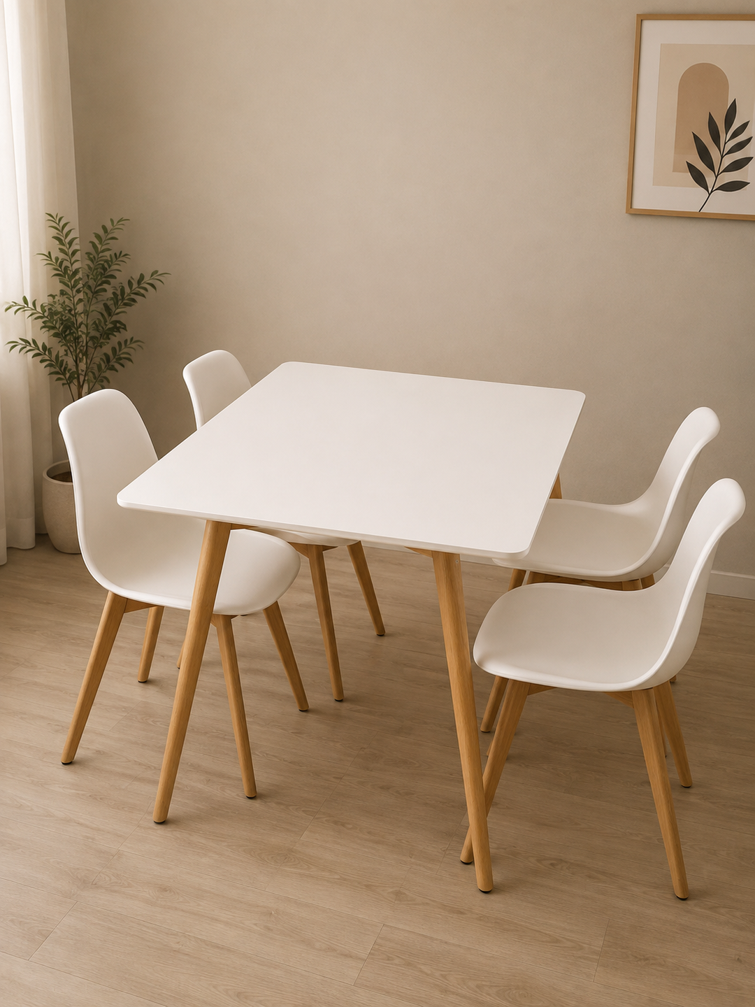 Nordic Dining Table with 4 Chairs
