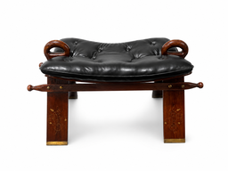 Vintage Camel Saddle Leather Stool