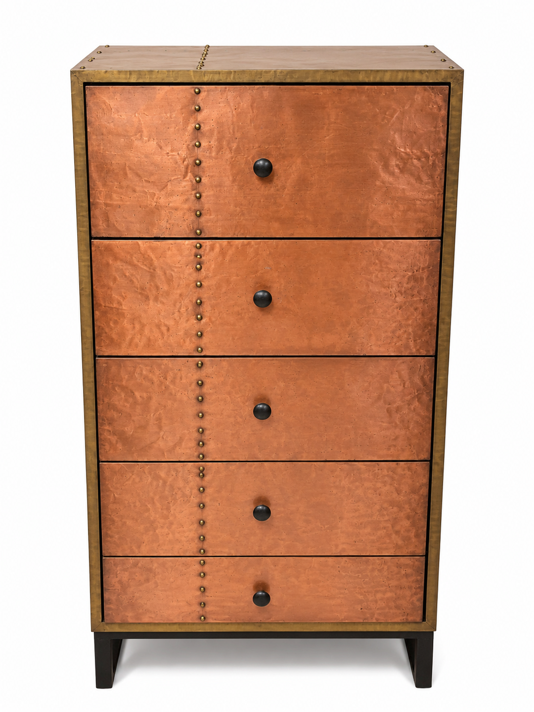 Vintage Copper Finish 5-Drawer Chest