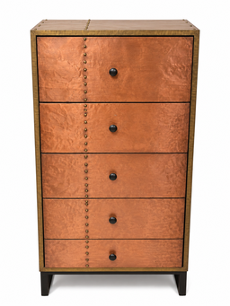 Vintage Copper Finish 5-Drawer Chest