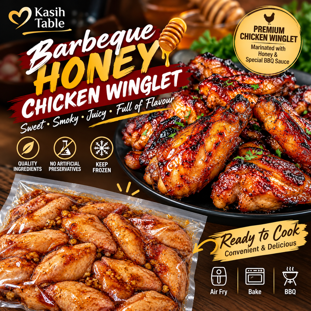 Barbeque Honey Chicken Winglet 1kg (Uncooked) 