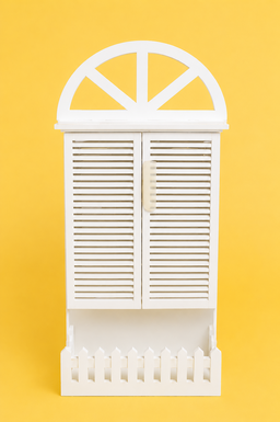 White Window Style Decorative Wall Cabinet
