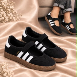Classic indoor soccer heritage, feminine ballet-flat design