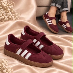 Classic indoor soccer heritage, feminine ballet-flat design