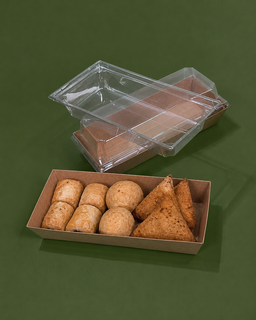 Kraft pastry box with clear lid