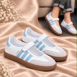 Classic indoor soccer heritage, feminine ballet-flat design