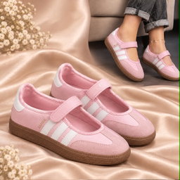 Classic indoor soccer heritage, feminine ballet-flat design