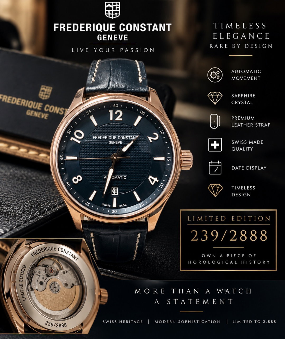 Frederique Constant Mens RUNABOUT FC-303RMNFB4 LIMITED EDITION