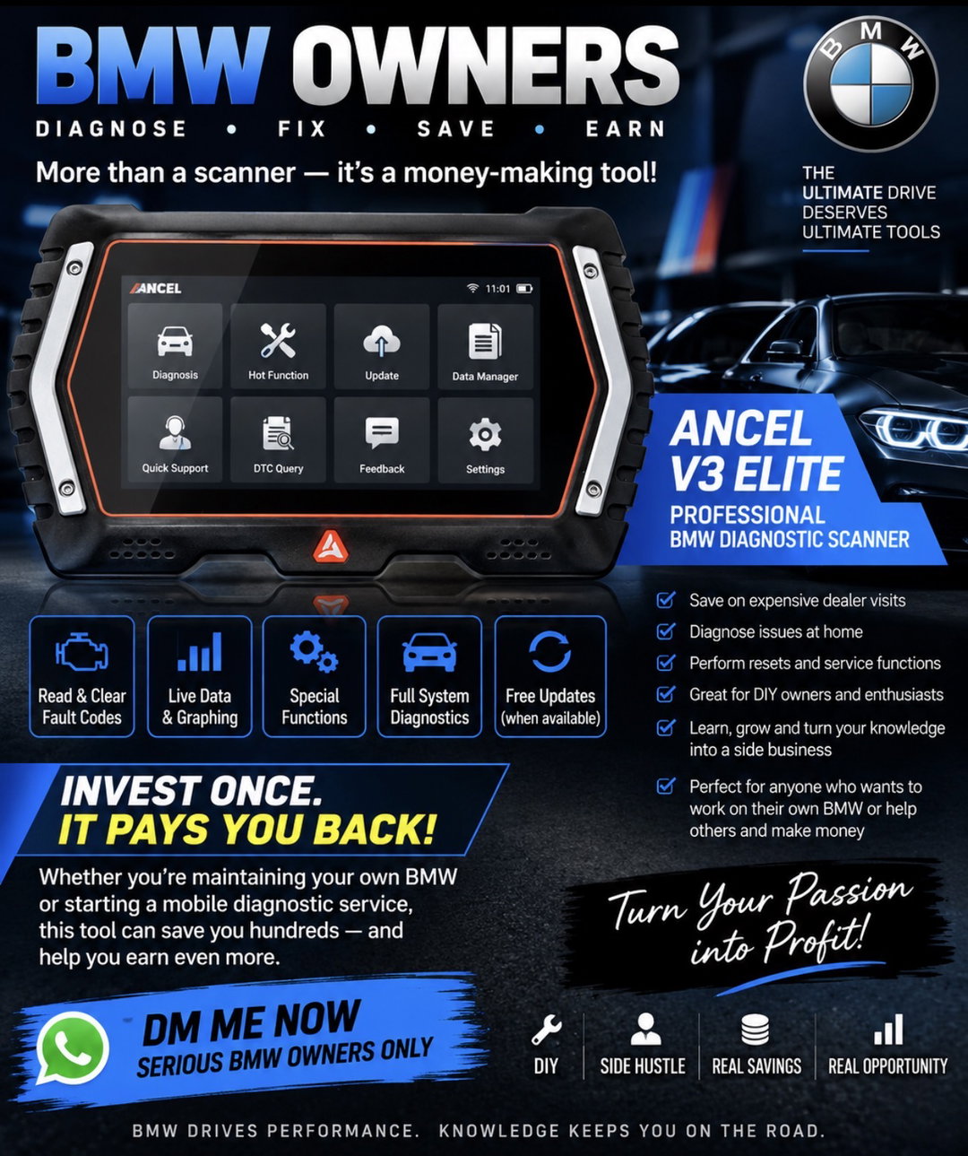 Ancel V3Elite Professional BMW Scanner