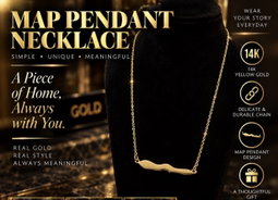 14 K Yellow Gold Cayman Brac Map Necklace