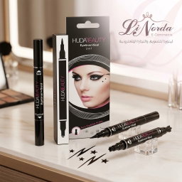قلم آيلاينر مزدوج الطرف 2في1 مع طبعة – HudaBeauty