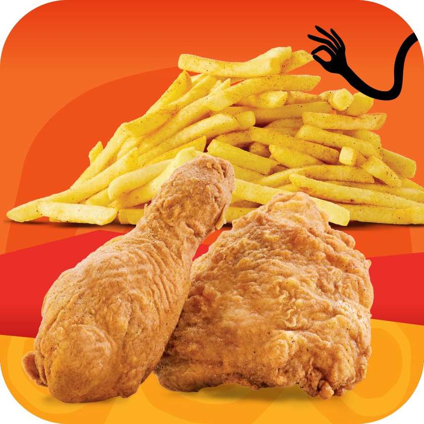 Chicken inn 2 piecer+ chips