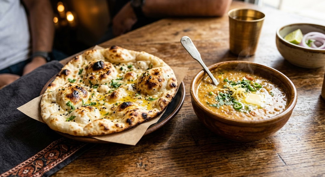 Plain Naan & Dal Fry / نان سادة مع دال فري
